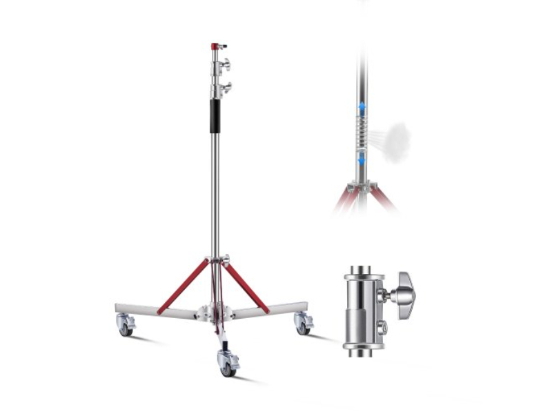 Picture of Vevor DLTXJWHJ3M00E0BQ1V0 10.5 ft. Max Height Tripod Heavy Duty Light Stand with Casters