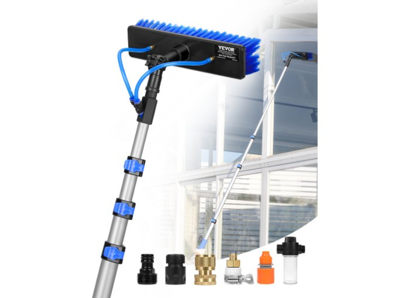 Picture of Vevor TYNDCBQJTJBMKNQ78V0 12 ft. 180 Deg Rotatable Brush Head Solar Panel Water Fed Cleaning Pole Kit