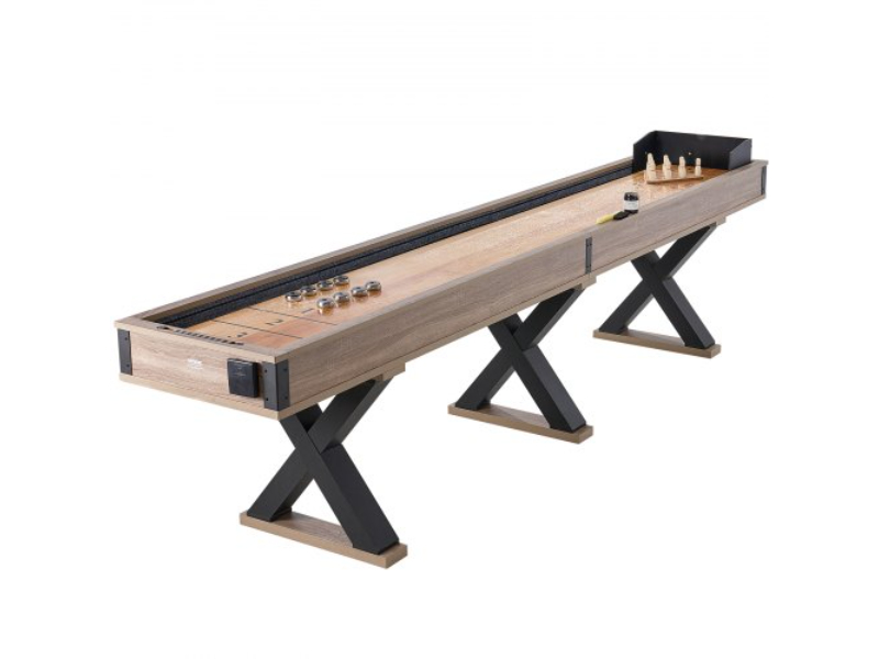 ZZKSHZ12YCBDV27OJV0 11.5 ft. 2-in-1 Shuffleboard & Bowling Combo Game Set