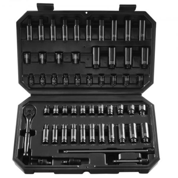 Picture of Vevor CJTTZJ1CRV551UAHSV0 0.25 in. Impact Sockets Set - 6-Point Drive Bit Ratchet Tool Kit Case - 55 Piece