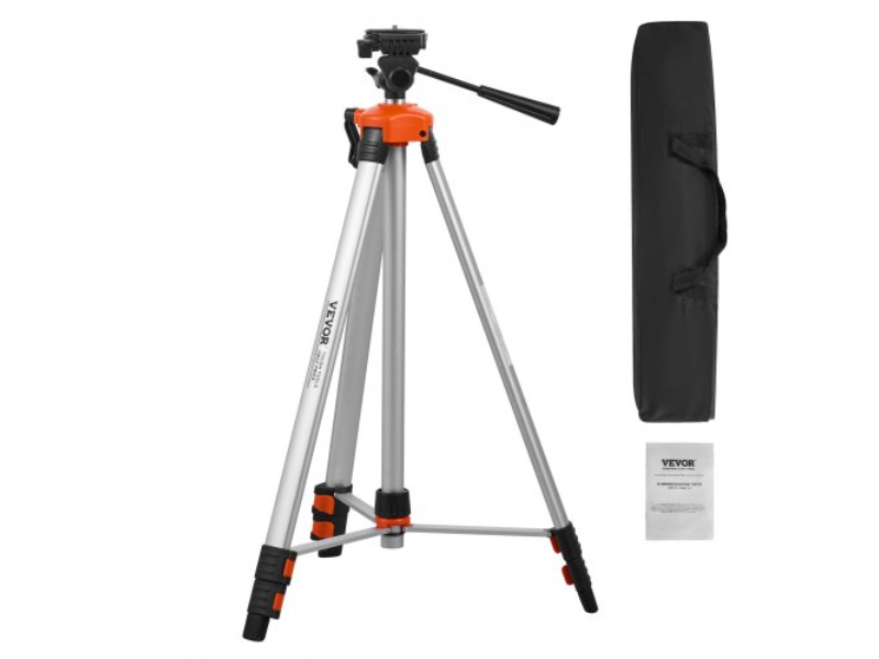 Picture of Vevor QZSJJBZSSTS0DI7ADV0 27.36 - 68.11 in. Height Adjustment Laser Level Tripod - 0.25 x 20 in. Thread