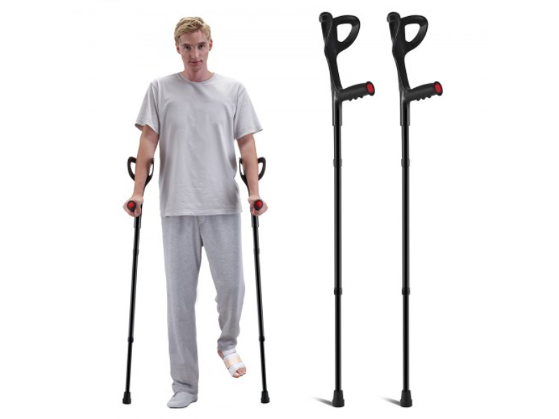 Picture of Vevor QBGZJBXPPYZSPRL1KV0 350 lbs Forearm 10-Level Height Adjustable Walking Crutches - Pack of 2