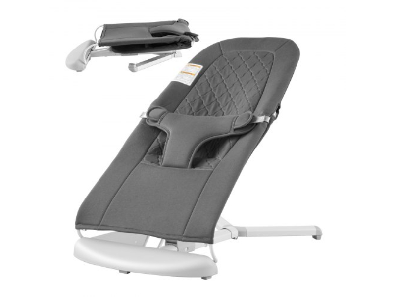 Picture of Vevor YEYYQZCKDJWWODJ6WV0 Folding Bouncer Seat Chair for Babies with 2 Reclining Angles - Dark Gray