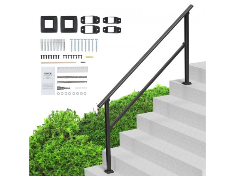 Picture of Vevor FGDHGZLSLZFSXI0DBV0 Outdoor 5-6 Handrail for Seniors Porch Deck Square Tube&#44; Steel - Black