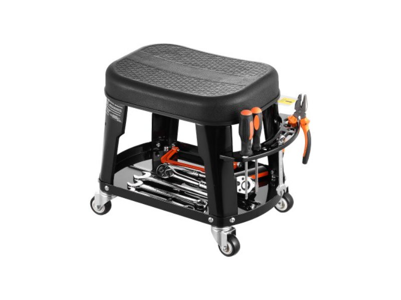 DGNADDJLGDBKR6PVDV0 300 lbs Load Mechanic Rolling Workshop Seat Stool with Wheels & Tool Tray