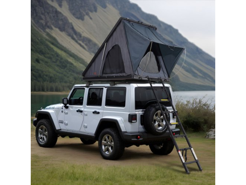 Picture of Vevor CDZPSJKSJKJBEH00WV9 Hard Shell Rooftop Tent - 2-3 Person Waterproof for Jeep SUV Truck with Ladder