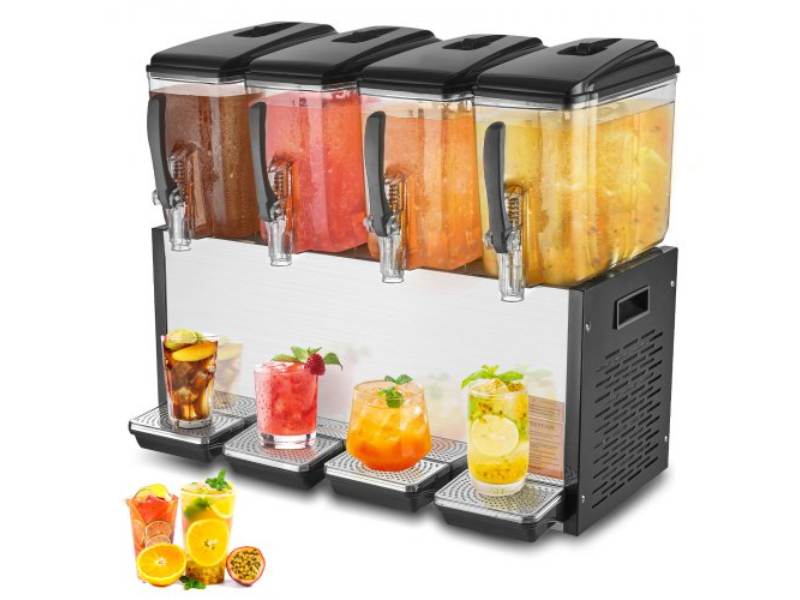 Picture of Vevor SYYLJJBSJXS1YI25UV1 12 Liter x 4 Tanks Commercial Beverage Cold Juice Ice Drink Dispenser