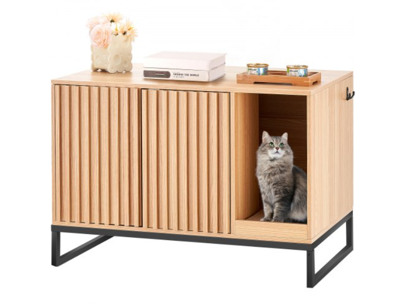 Picture of Vevor JSJJMSPWQ315EDBHPV0 31.5 x 20 x 22 in. Furniture Hidden Enclosure Cat Litter Box - Natural