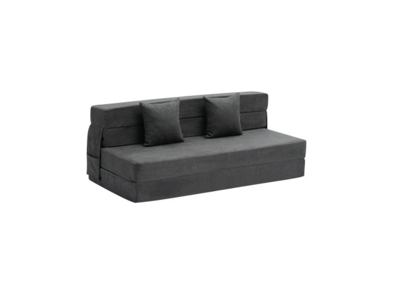 Picture of Vevor ZDSFDDZSFQUE53CAVV0 3-in-1 Foldable Sofa Bed with 2 Pillows&#44; Dark Gray - Queen Size
