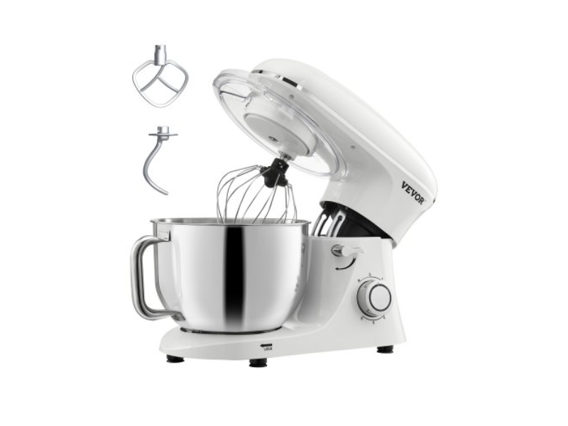 Picture of Vevor XRLTMSJBJMBSLASABV1 5.9 qt. Electric Dough Stand Mixer - 660W 6 Plus P Speeds Kitchen Food Beater - White