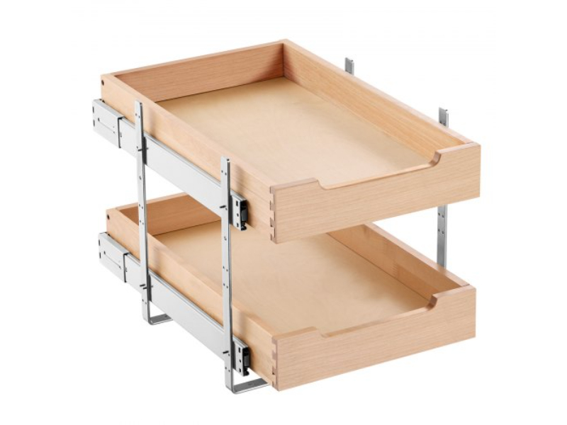 Picture of Vevor LCSCTJMS2C146U2CWV0 14 x 21 in. 2 Tier Pull Out Cabinet Organizer - Soft Close Slide Out Wood Drawer