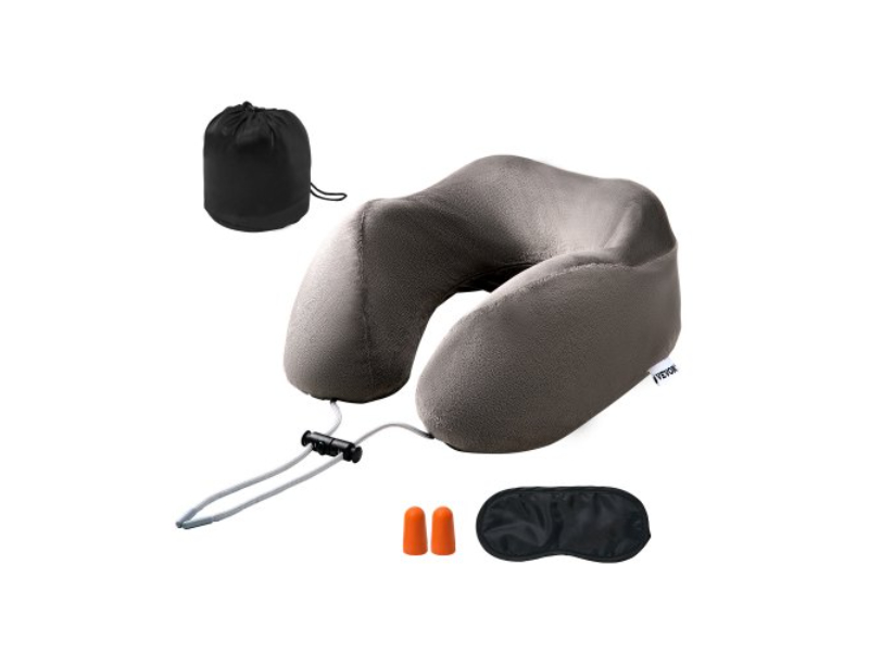 Picture of Vevor CLTCSLXZJYHM8VYJ8V0 Upgraded Memory Foam U-Shaped Neck Pillow for Traveling&#44; Dark Gray