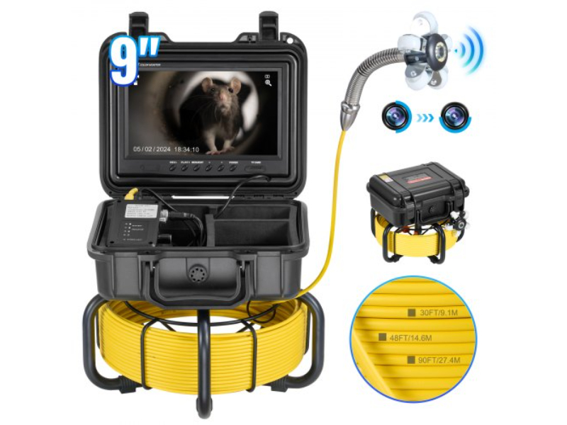 Picture of Vevor JLKXSGDNKJ9YG8OQLV1 165 ft. Self-Leveling Sewer & Drain Camera with 9 in. Screen 36X Zoom