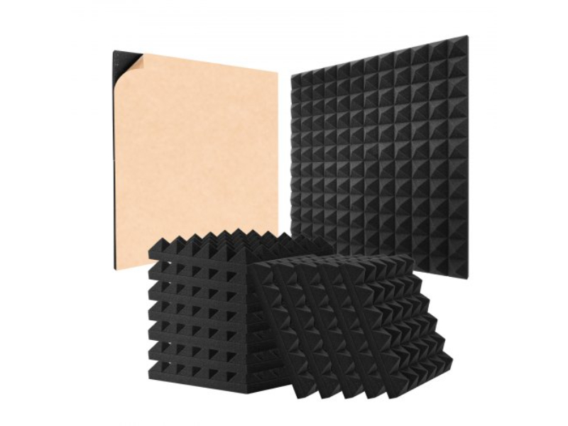 Picture of Vevor ZZSPMBHSL12WV08RDV0 12 x 12 x 2 in. Adhesive Acoustic Foam Panels for Wall Ceiling - Pack of 48