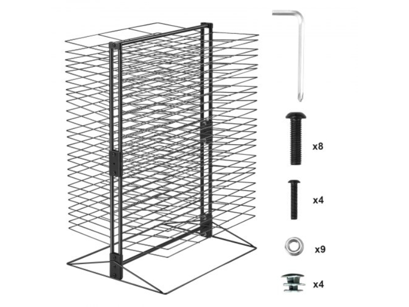 Picture of Vevor JSYSGZJHSTGL8R5FMV0 50 Removable Shelves Painting Art Drying Rack for Classroom - Black