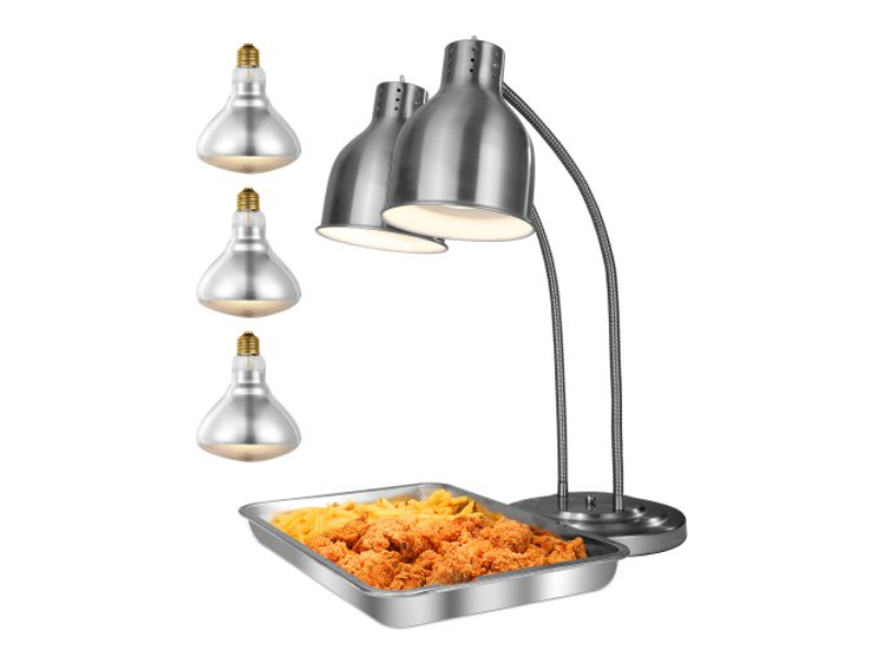Picture of Vevor SYBWD500W1JTCNZDOV1 Commercial Food Heat Lamp - 2-Head Electric Catering for Food Restaurant & Buffet