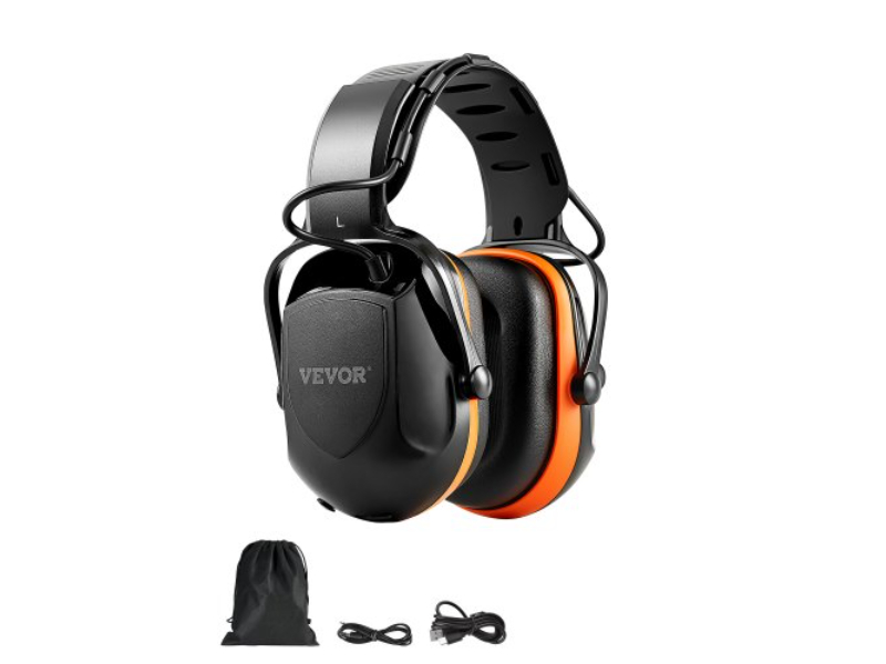 Picture of Vevor LYEZCR25DBCDJWM88V9 Bluetooth Hearing Protection Safety Earmuffs - Noise Reduction NRR24dB - Black