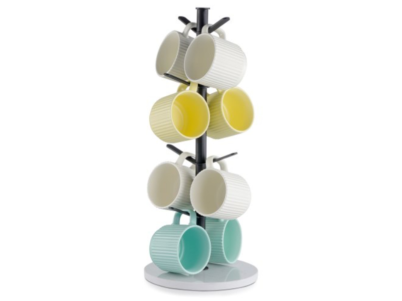 Picture of Vevor LSMKBGJZLDLS8DS27V0 Mug Holder Tree with Marble Base 8 Hooks Cup Rack Stand for Counter Kitchen & Home - Matte Black