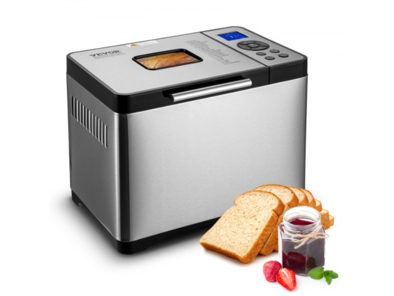 Picture of Vevor MBJBXG2LB650W7PBMV1 2 lbs 650W 19-in-1 Bread Maker Automatic Compact Nonstick Dough Machine - 3 Crust Colors