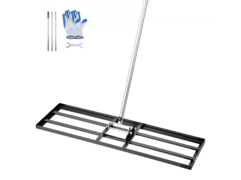 CPPZPEKCGK10365WEV0 10 x 36 in. 83.9 in. Heavy Duty Adjustable Handle Lawn Leveling Rake for Yard & Garden, Black