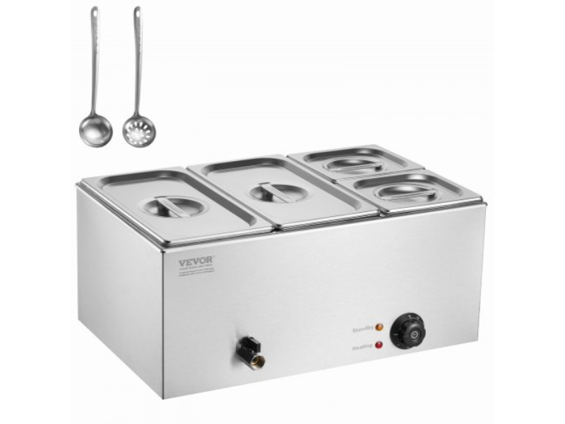 Picture of Vevor SYSPBWQPTK21BEO5GV1 Commercial Electric Food Warmer - 4-Pan Countertop Buffet 16.4 qt. Bain Marie