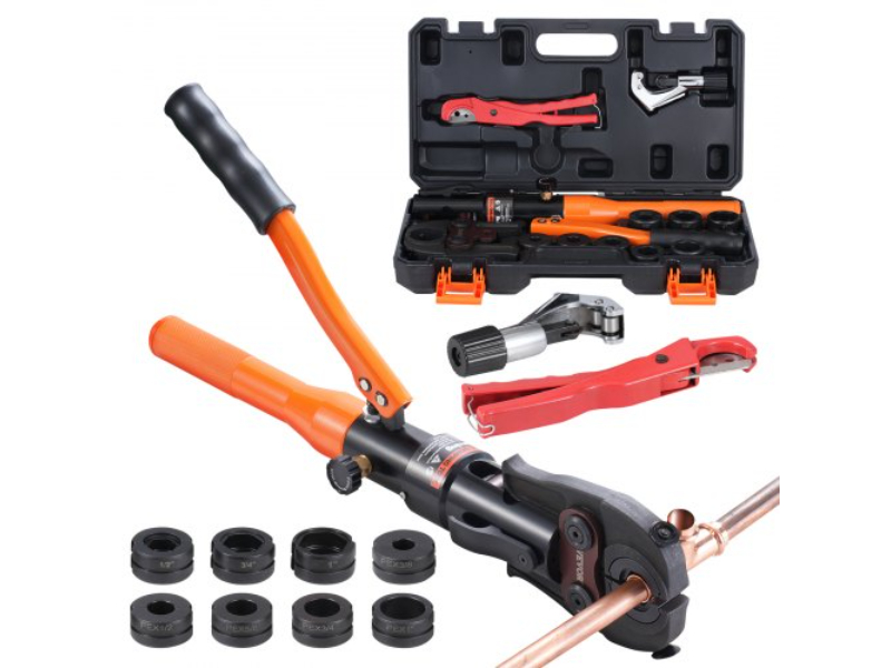 Picture of Vevor YYSYJGJYYYTS4PHY9V1 Copper Tube Fittings Crimping Tool with 8 Jaws Pipe Cutter 360 Deg Rotatable