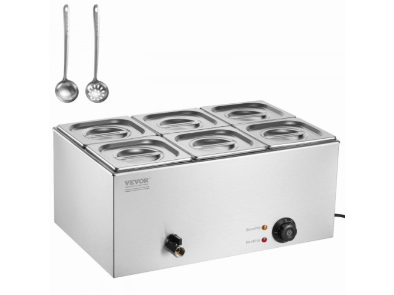 Picture of Vevor SYSPBWQPTK61BPPMXV1 14.3 qt. 6 Pan Commercial Electric Food Warmer Countertop Buffet Bain Marie