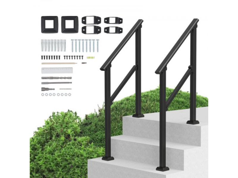 Picture of Vevor FGDHGZLSLZFS730X7V0 2-3 Outdoor Handrails for Seniors Porch Deck Square Tube&#44; Black - 2 Piece