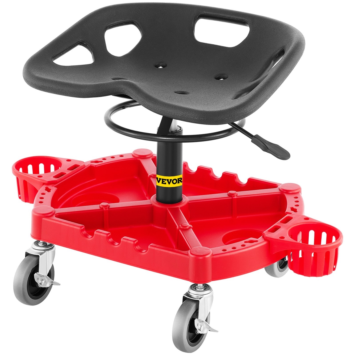 YCTYXAPJYL4PDBZGEV0 Rolling Garage Stool, 300 lbs Capacity, Adjustable Height From 18-23 in. - 360 deg Swivel Wheels - Red