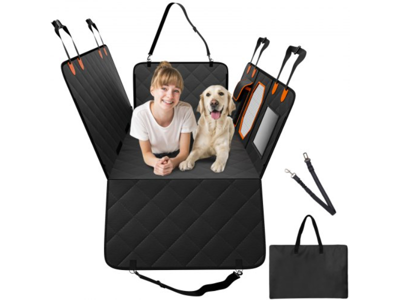 Picture of Vevor QBDX52235INC0310CV0 52 x 23.5 in. Waterproof 600D Dog Car Seat Cover for Back Seat -Black & Orange