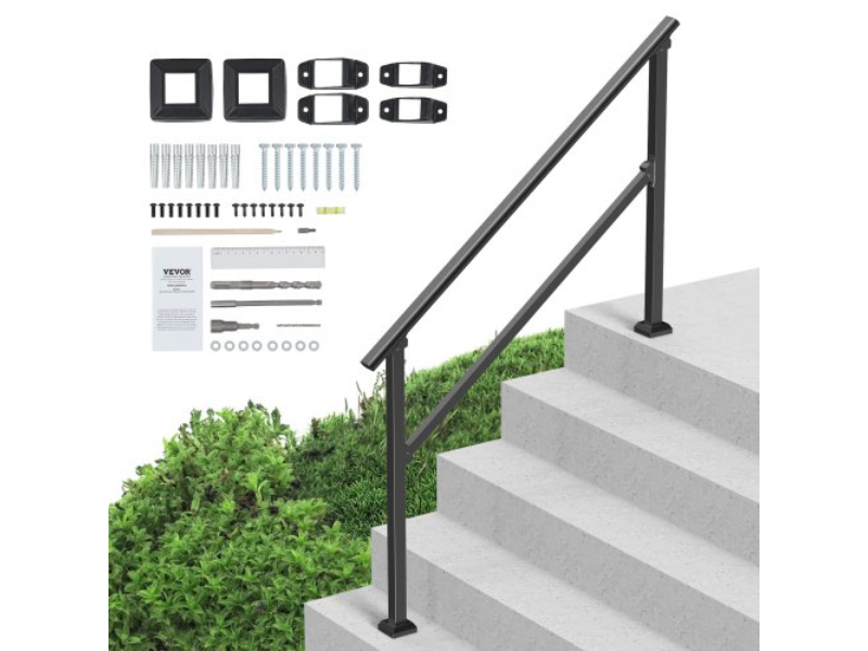 Picture of Vevor FGDHGZLSLZFSIFL6RV0 4-5 Outdoor Handrails for Seniors Porch Deck Square Tube Steel - Black