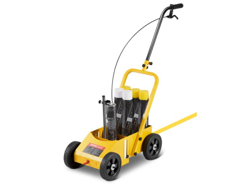 Picture of Vevor STHXJPQS4LKCZ1KLSV0 24 x 13 x 35.4 in. 4-Wheel Striping Line Marking Machine&#44; Yellow