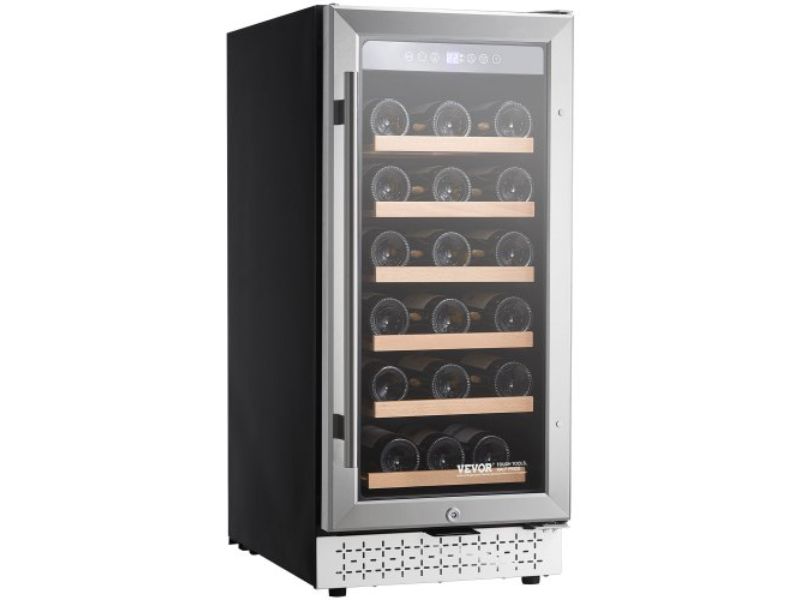 Picture of Vevor SYHJJQRS15YCOS69DV1 28 Bottle Mini Wine Cooler Fridge with Glass Door Digital Temperature Control