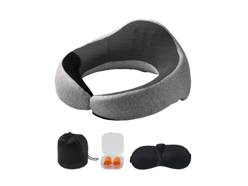 Picture of Vevor CLTCSLXZJZXWE1GTAV0 Double-Layered Memory Foam Neck Pillow for Traveling&#44; Black & Gray