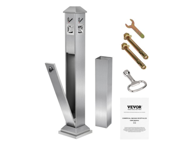 Picture of Vevor SYYHTLSKZFTB8CF6RV0 Garden Patio Stainless Steel Cigarettes Ash Butt Disposal&#44; Silver