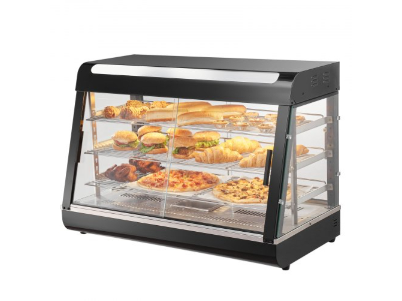 Picture of Vevor TYZSJ3C35YCYVLBNLV1 3 Tier Commercial Food Warmer Display Countertop Pizza Cabinet with Light