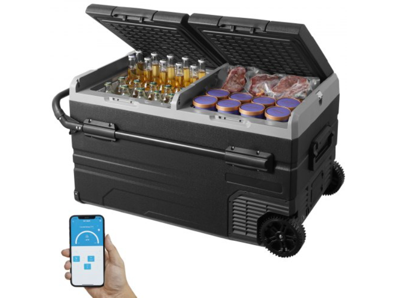 Picture of Vevor GLCZBXX115LSLAGFHV1 115 Liter Dual Zone Portable Car Refrigerator - Freezer & Compressor