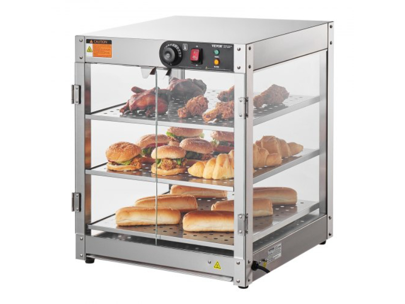 Picture of Vevor TYZSJ3C20YCW9N7J3V1 3 Tier Commercial Food Warmer Display Countertop Pizza Cabinet with Light