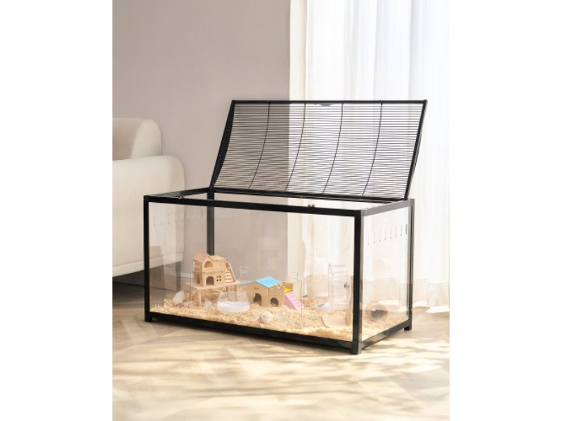 Picture of Vevor JSCSLHS1C354YS6M0V0 37.8 in. Hamster Cage Habitat Pet Rodent Gerbil Mice Small Animal House&#44; Black
