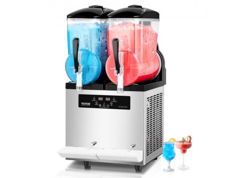 Picture of Vevor SYXRJX212LSGYZO0PV1 12 Liter x 2 Tank Commercial Slushy Machine Margarita Smoothie Frozen Drink Maker