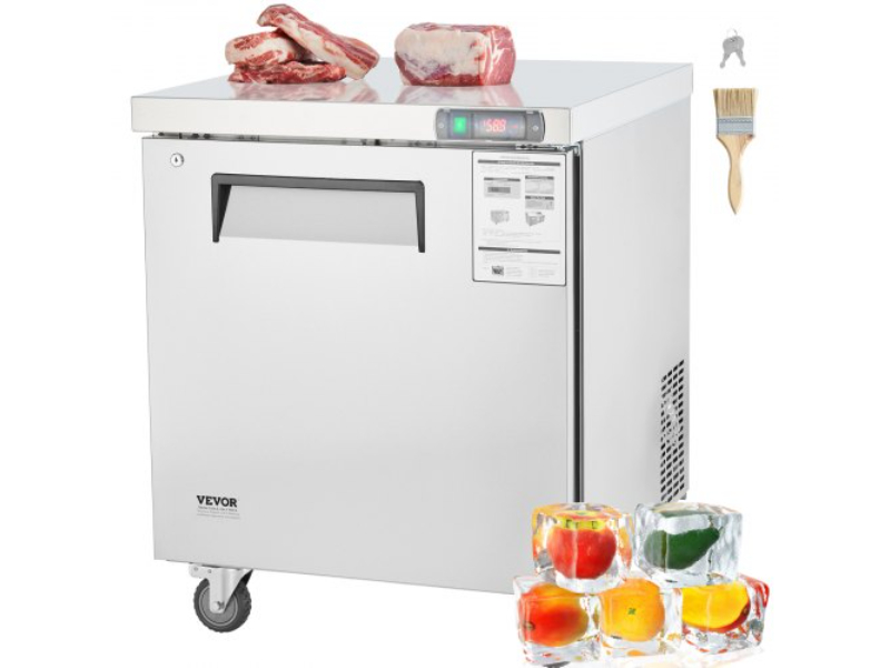 Picture of Vevor FLWSLZGZT74CEX10AV1 28 in. 7.4 cu. ft. Commercial Frozen Refrigerator Sandwich & Salad Prep Table