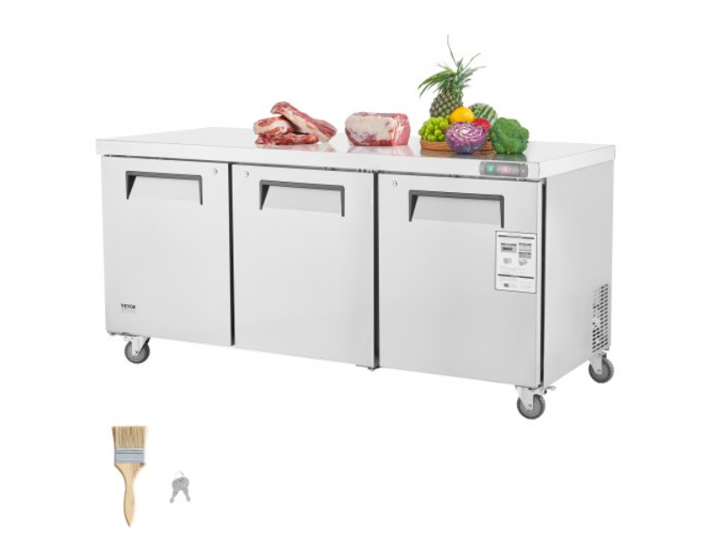 Picture of Vevor FLWSLZGZT20CUTCS6V1 72 in. 20 cu. ft. Commercial Refrigerator Sandwich & Salad Prep Table Fridge