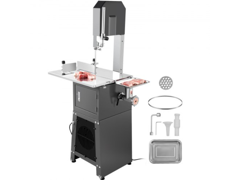 Picture of Vevor JJSJGJ550WTQJ45TUV1 550W Commercial Electric Meat Bandsaw Bone Sawing Machine&#44; Stainless Steel