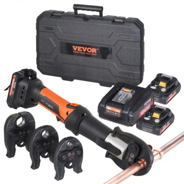 Picture of VEVOR WSDDSYJGJJCXI0U1ZV1 0.5&#44; 0.75 & 1 in. Jaw Pro Press Tool Pipe Crimping Battery Kit
