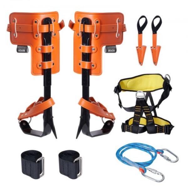 Picture of VEVOR PSZZPZCZHKPZ0IXFTV0 Tree Climbing Spikes Set Spurs Alloy Steel Safety Rope Hareness