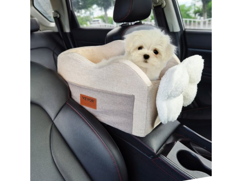 Picture of Vevor CWZGQCZYQHSXR152ZV0 8 lbs Center Console Dog Car Seat Booster for Small Dog - Light Brown