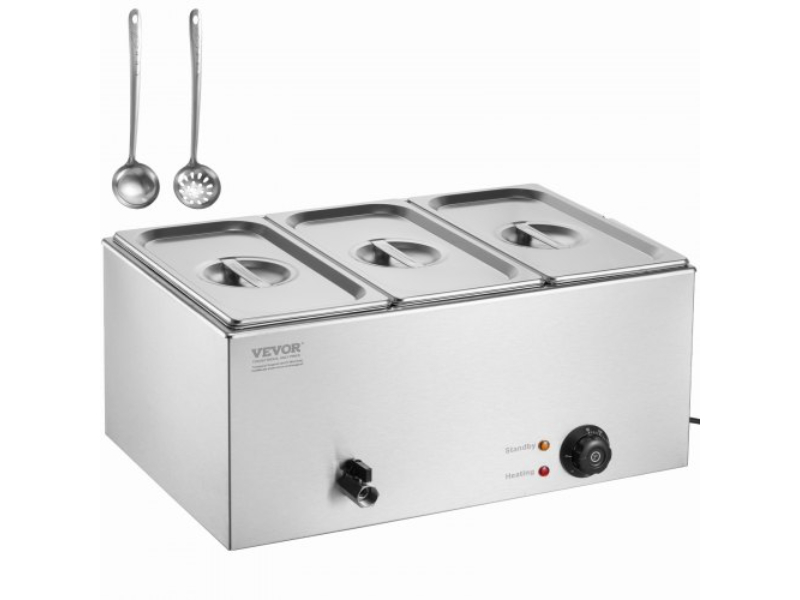 Picture of Vevor SYSPBWQPTK31E3ZVSV1 17.4 qt. 3-Pan Commercial Electric Food Warmer Countertop Buffet Bain Marie