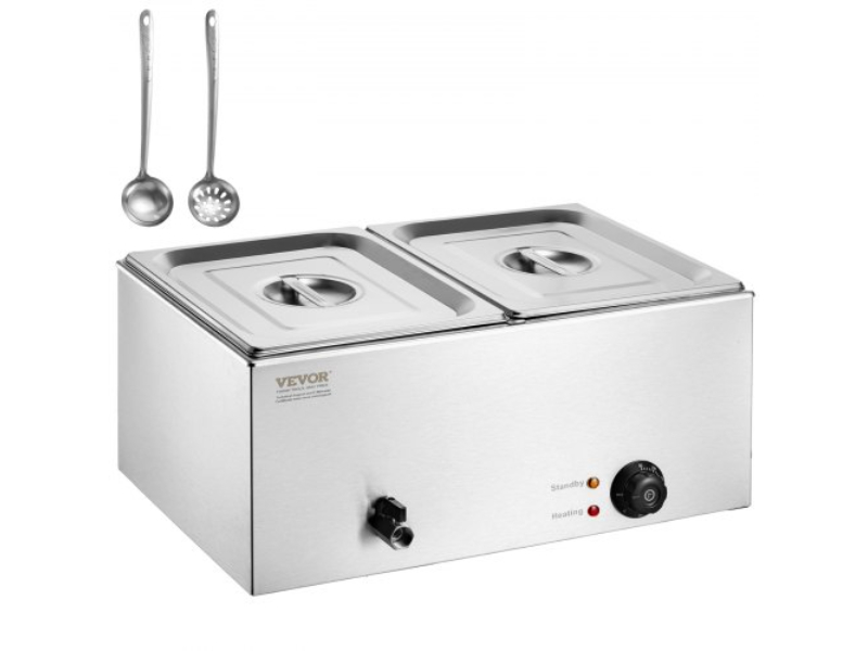 Picture of Vevor SYSPBWQPTK21AMZ4ZV1 18 qt. 2-Pan Commercial Electric Food Warmer Countertop Buffet Bain Marie