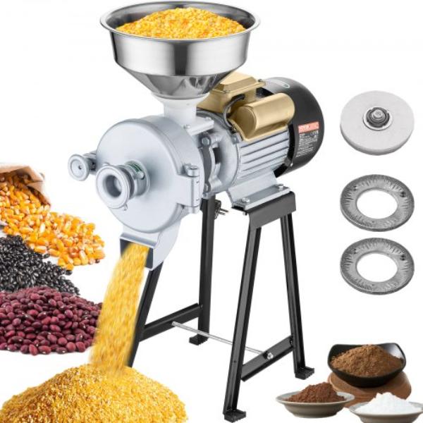 Picture of VEVOR DDMPSGWYMJLJOM53QV1 3000W Electric Grain Grinder Corn Wheat Flour Cereal Mill Wet & Dry