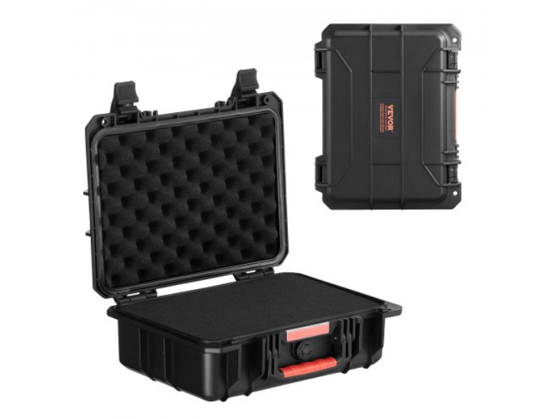 FFYSTX0809CUFQNEDV0 0.56 cu. ft. Weatherproof Hard Case with Handle Clips Padlock Holes PU Foam Protect Pistol, Microphone & Camera Equipment